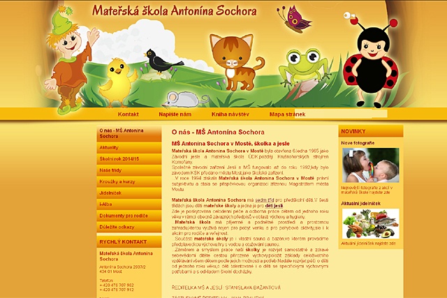 Webové stránky MŠ Antonína Sochora 